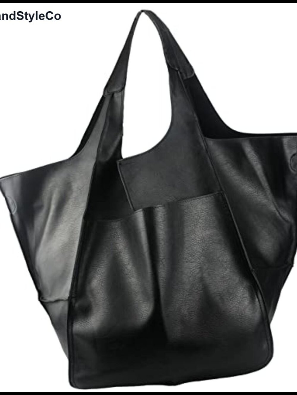 Oversized PU Leather Tote Bag Huge Capacity Foldable Hobo Shoulder Bag Travel